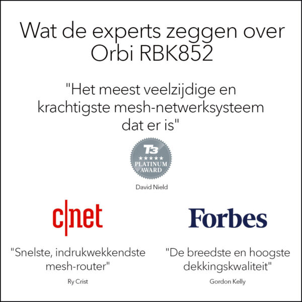 NETGEAR Orbi RBK852 AX6000 WiFi 6 Mesh System - Afbeelding 8