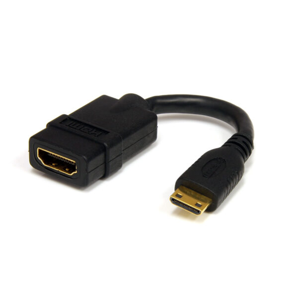 StarTech.com 12,5cm Mini HDMI naar HDMI Adapter, 4K High Speed HDMI Adapter, 4K 30Hz Ultra HD High Speed HDMI Adapter, HDMI 1.4,