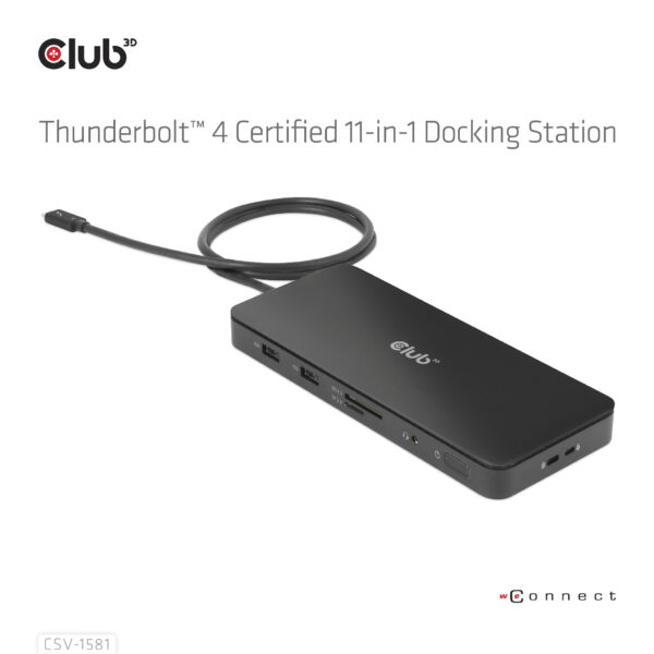 CLUB3D Thunderbolt 4 Certified 11-in-1 Docking Station - Afbeelding 9