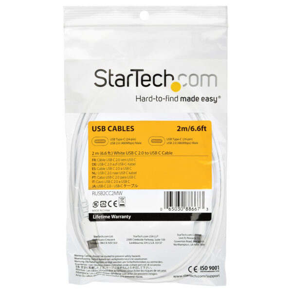 StarTech.com 2m USB C Lader Kabel, Rugged Fast Charge & Sync USB 2.0 naar USB Type C Laptop Laderkabel met TPE Aramidevezel Mant - Afbeelding 2