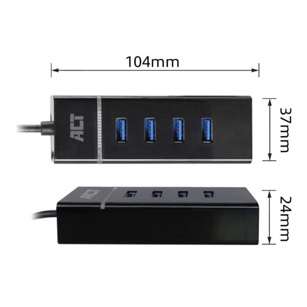 ACT USB-C hub 3.0, 4 poorts, USB-A - Afbeelding 2