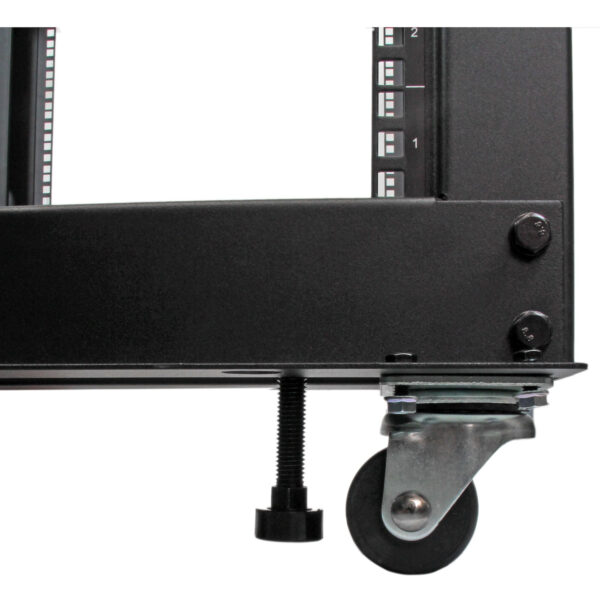 StarTech.com 4-Post 8U Mobiel Open Frame Server Rack, 19" Patchkast met Wielen en 4 Stijlen, Kleine Serverkast met Verstelbare D - Afbeelding 2