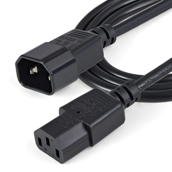 StarTech.com 1m Stroom Verlengkabel, C14 naar C13 Voedingskabel, 10A 125V, 18AWG, Computer Stroomkabel, IEC-320-C14 naar IEC-320 - Afbeelding 3