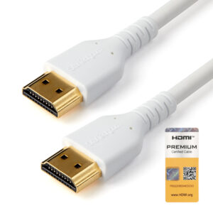 StarTech.com 2 m Premium Gecertificeerde HDMI 2.0 Kabel met Ethernet, Duurzame High Speed UHD 4K 60Hz HDR, Robuuste M/M Kabel me