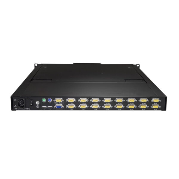 StarTech.com 16 port KVM Rack Console met 1,8m Lange Kabels, Geïntegreerde KVM Switch met 19" LCD Scherm, Universele 1U LCD KVM - Afbeelding 4