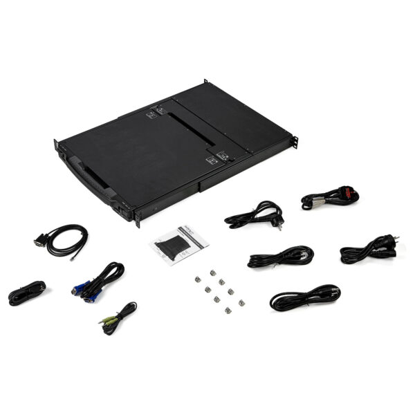 StarTech.com Dual Rail KVM Rack Console, HD 1080p, Single Port DVI/VGA KVM met 17" LCD Scherm voor Server Rack, Universele 1U LC - Afbeelding 3