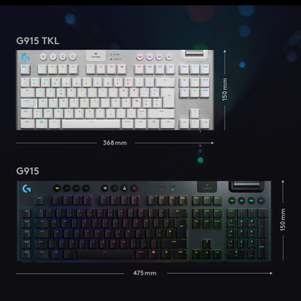 Logitech G 920-009664 toetsenbord Gamen RF-draadloos + Bluetooth QWERTY Engels Wit - Afbeelding 7