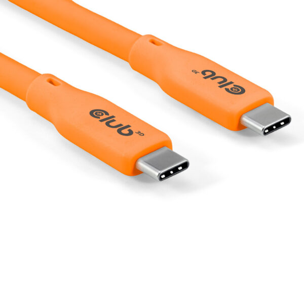 CLUB3D USB C oplaadkabel oranje siliconen & tangle-free - Afbeelding 3