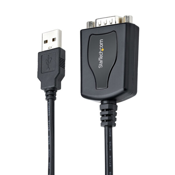 StarTech.com 1m USB Serial Converter Kabel, USB naar Serieel met COM Poort Retention, DB9 Male RS232 naar USB, USB naar Serial A - Afbeelding 2