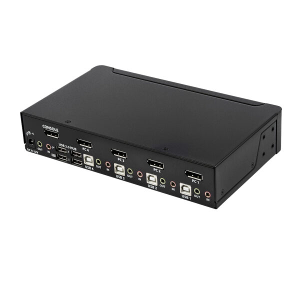 StarTech.com 4 Port DisplayPort KVM Switch, 4K 60Hz, Single Display, Dual Port UHD DP 1.2 USB KVM Switch met Geïntegreerde USB 2 - Afbeelding 5