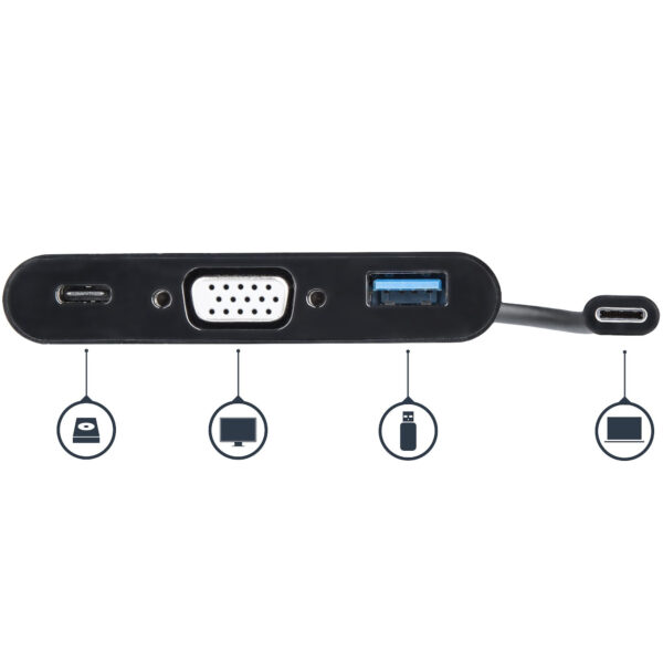 StarTech.com USB-C naar VGA multifunctionele adapter met Power Delivery en USB-A poort - Afbeelding 10