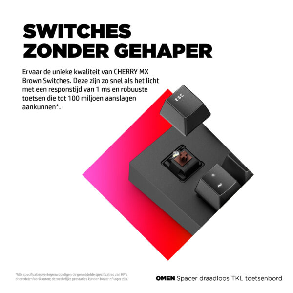 HP OMEN Spacer Draadloos TKL Toetsenbord - Afbeelding 8