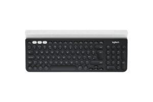 Logitech K780 Multi-Device Wireless Keyboard toetsenbord Universeel RF-draadloos + Bluetooth QWERTY Scandinavisch Grijs, Wit