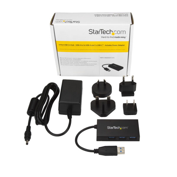 StarTech.com 4 Port USB 3.0 Hub - USB Type-A Hub met 1x USB-C & 3x USB-A SuperSpeed - Mini USB 3.2 Gen 1 (5Gbps) BC 1.2 Charging - Afbeelding 3