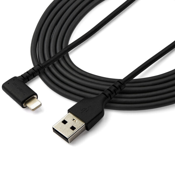 StarTech.com Premium USB-A naar Lightning Kabel 2m Zwart - Robuuste 90° haakse USB Type A naar Lightning Charge & Sync Oplaadkab - Afbeelding 6