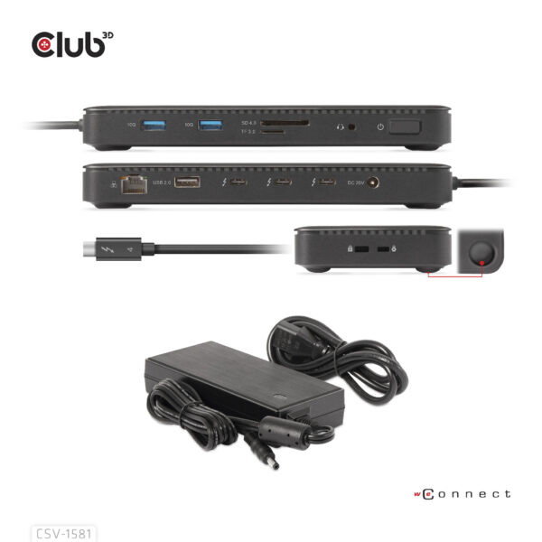 CLUB3D Thunderbolt 4 Certified 11-in-1 Docking Station - Afbeelding 19