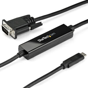 StarTech.com 1m USB C naar VGA Kabel, 1920x1200/1080p USB Type C naar VGA Video Active Adapter Kabel, Thunderbolt 3 Compatibel,