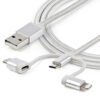StarTech.com USB oplaadkabel USB naar Lightning / USB-C / Micro-B gevlochten 1 m - Afbeelding 6