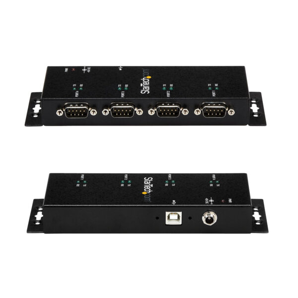 StarTech.com 4-poort USB naar DB9 RS232 Seriële Adapter Hub – Industrieel DIN-rail en Wandmontage - Afbeelding 4