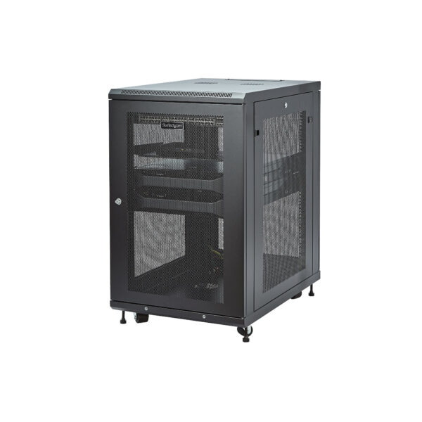 StarTech.com 4 Post 18U Netwerkkast, Vergrendelbare 19" Patchkast voor Computer / AV / IT / Data Apparatuur, Server Rack voor Bu - Afbeelding 2