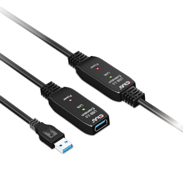 CLUB3D USB 3.2 Gen1 Active Repeater Cable 15m/ 49.2 ft M/F 28AWG - Afbeelding 4