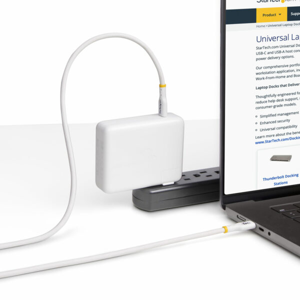 StarTech.com 3m USB-C Laadkabel, Wit, USB-IF Gecertificeerde USB Kabel, 240W PD EPR, USB 2.0 Type-C Laptop Laadkabel, USB-C Data - Afbeelding 5