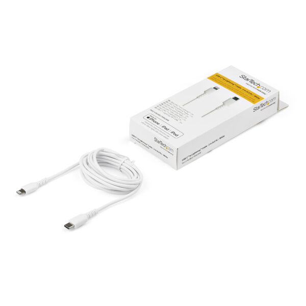 StarTech.com Premium USB-C naar Lightning Kabel 2m Wit - USB Type C naar Lightning Charge & Sync Oplaadkabel - Verstevigd met Ar - Afbeelding 3