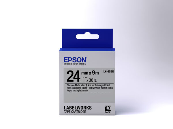 Epson Matte Tape - LK-6SBE Matte Blk/MattSiv 24/9 - Afbeelding 2