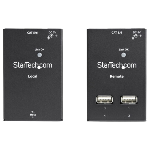 StarTech.com 4-Port USB 2.0 Extender - 40m USB Over Cat5/Cat6 Verlenger - Compacte USB 2.0 Over Ethernet Extender - Afbeelding 5