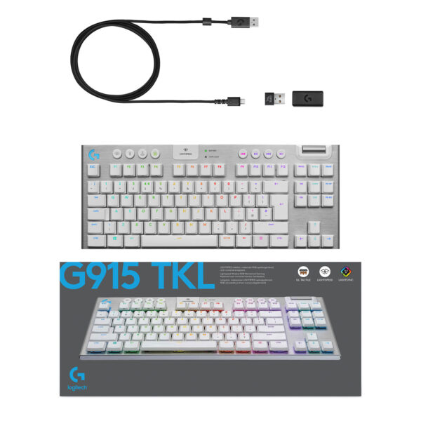 Logitech G 920-009664 toetsenbord Gamen RF-draadloos + Bluetooth QWERTY Engels Wit - Afbeelding 10