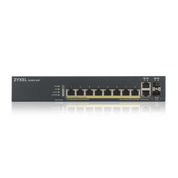 Zyxel GS1920-8HPV2 Managed Gigabit Ethernet (10/100/1000) Power over Ethernet (PoE) Zwart - Afbeelding 2