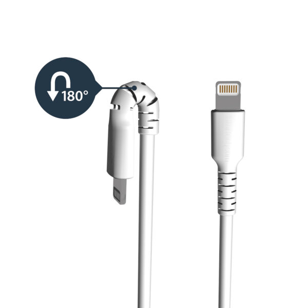 StarTech.com Premium USB-A naar Lightning Kabel 1m Wit - USB Type A naar Lightning Charge & Sync Oplaadkabel - Verstevigd met Ar - Afbeelding 6
