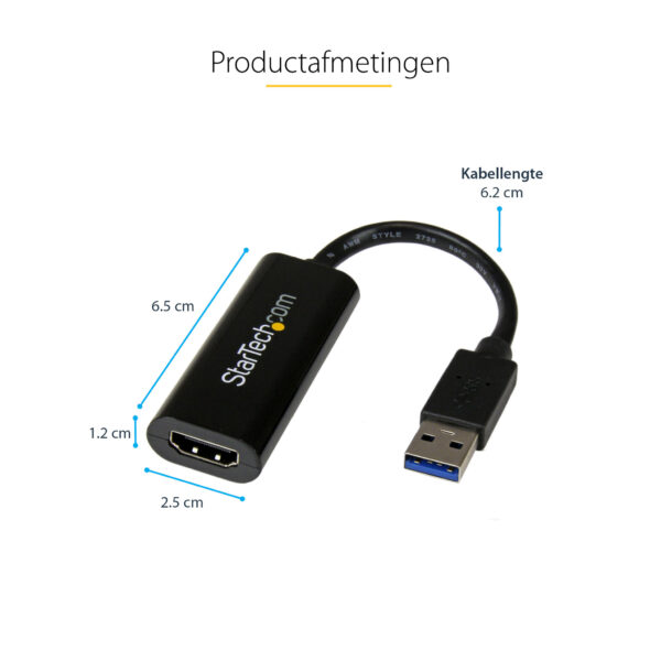 StarTech.com USB 3.0 naar HDMI Adapter - 1080p (1920x1200) - Compacte USB Type-A naar HDMI Display Adapter Converter voor Extra - Afbeelding 8