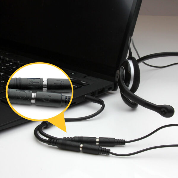 StarTech.com Headsetadapter voor headsets met aparte koptelefoon-/microfoonstekkers 3,5 mm 4 positie naar 2x 3 positie 3,5 mm M/ - Afbeelding 3