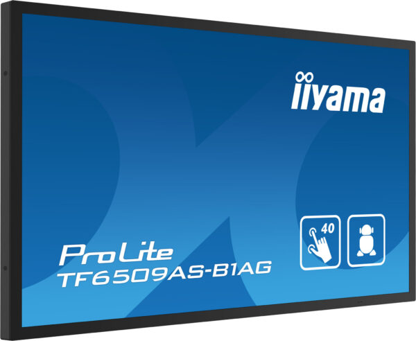 iiyama TF6539AS-B1AG beeldkrant Digitale signage flatscreen 163,8 cm (64.5") LED 500 cd/m² 4K Ultra HD Zwart Touchscreen Type pr - Afbeelding 2