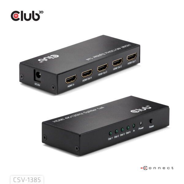 CLUB3D 1 to 4 HDMI™ Splitter 4K120Hz - Afbeelding 5