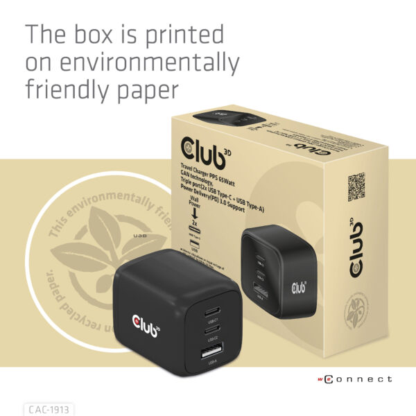 CLUB3D CAC-1913EU Travel Charger 65W GaN - Afbeelding 16