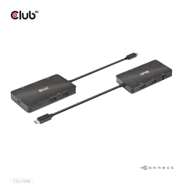 CLUB3D USB Gen2 Type-C to Dual DisplayPort 4k60Hz 7-in-1 HUB - 2x Displayport - Afbeelding 12