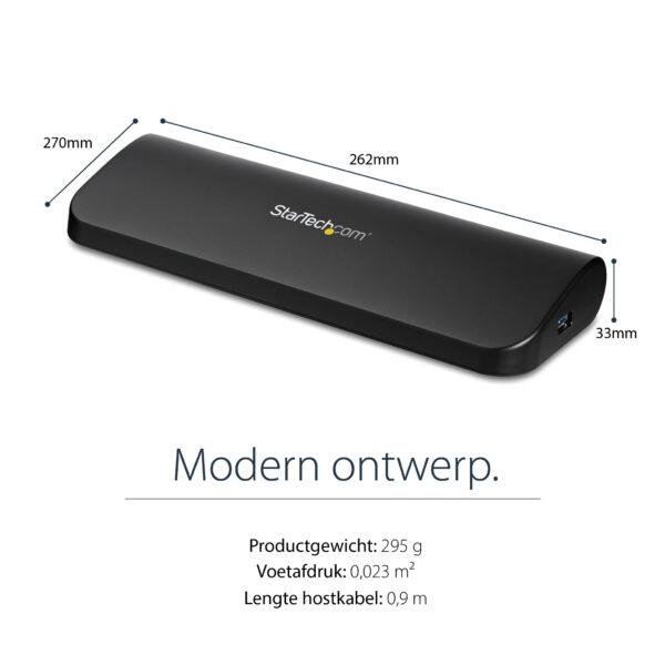 StarTech.com Dual Monitor USB 3.0 Laptop Docking Station met HDMI/DVI/VGA, 3x USB-A Hub, GbE, Audio, Universeel Type-A Dock voor - Afbeelding 6