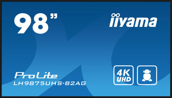 iiyama LH9875UHS-B2AG beeldkrant Digitale signage flatscreen 2,48 m (97.5") LED Wifi 500 cd/m² 4K Ultra HD Zwart Type processor