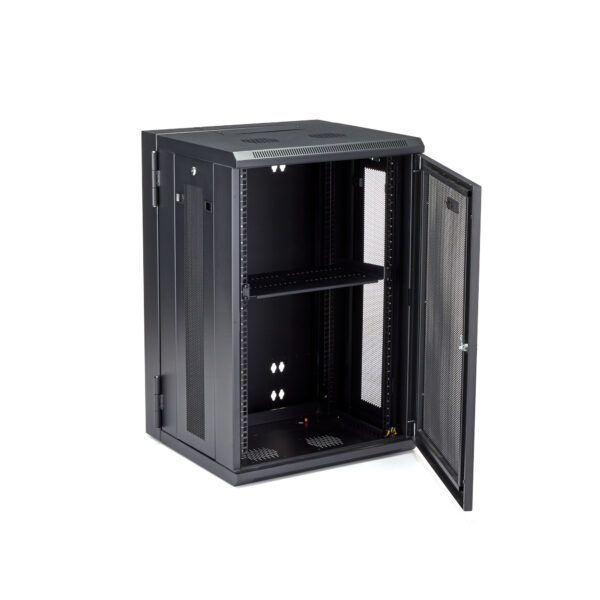 StarTech.com 4 Post 18U Wandmonteerbare Netwerkkast met 1U Schap, 19" Scharnierende Patchkast voor Data/AV/Electronica/Computer - Afbeelding 7