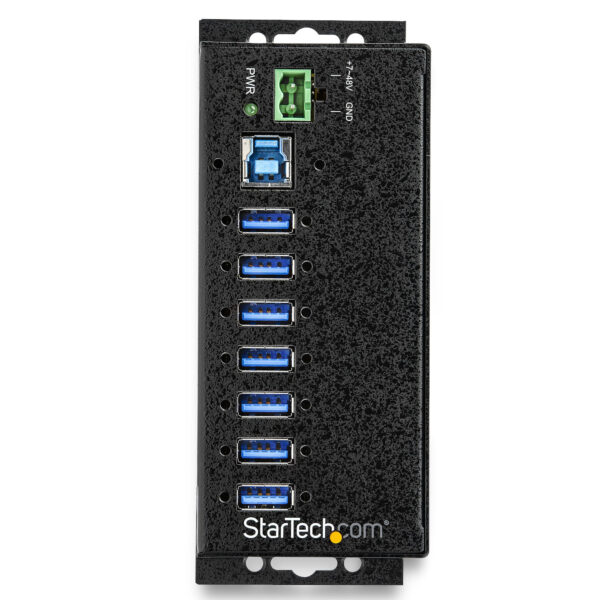StarTech.com 7-Port USB 3.0 Hub met Power Adapter - Metalen Industriële USB-A Hub met ESD & 350W Overspanningsbeveiliging - Din - Afbeelding 2