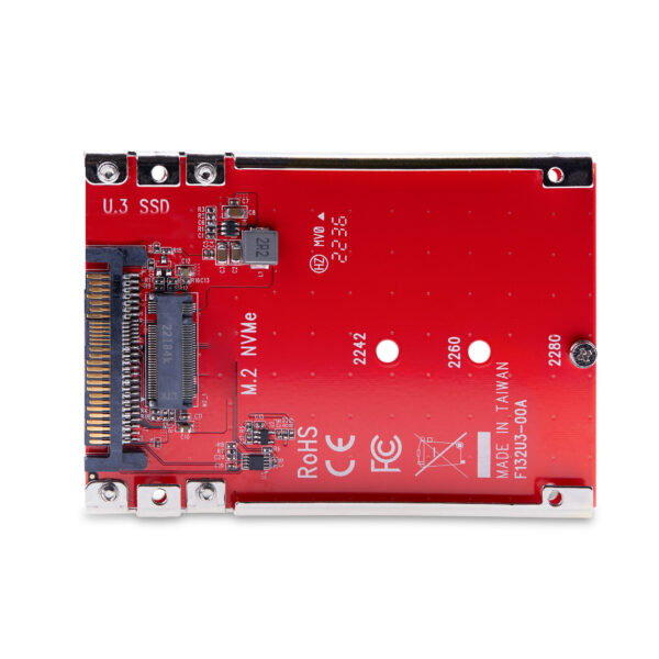 StarTech.com M.2 naar U.3 Adapter voor M.2 NVMe SSDs, PCIe M.2 Schijf naar 2.5inch U.3 (SFF-TA-1001) Host Adapter/Converter, TAA - Afbeelding 3