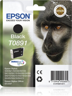 Epson Monkey Singlepack Black T0891 DURABrite Ultra Ink