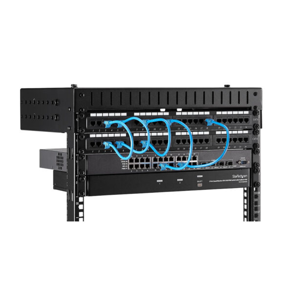 StarTech.com 2 Post 8U Heavy-Duty Wandmonteerbare Server Rack, 19" Open Frame Netwerk Rack met Verstelbare Diepte, Data Rack voo - Afbeelding 8