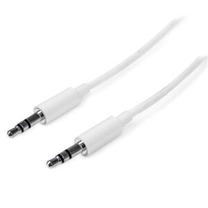 StarTech.com 3 m witte Slim 3,5 mm stereo/audiokabel M/M