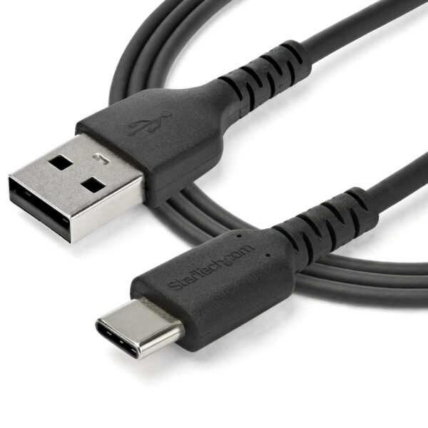 StarTech.com 1m USB A naar USB-C Oplaadkabel, Duurzame USB 2.0 Fast Charge & Sync USB A naar USB C Data Kabel, Rugged Aramide Ve - Afbeelding 4