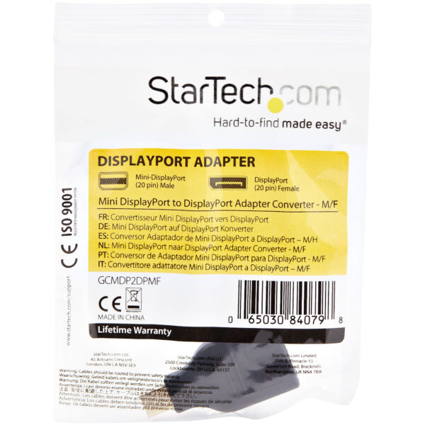 StarTech.com Compacte Mini DisplayPort naar DisplayPort Adapter - 4K x 2K Video - UHD Mini DP to DP Convertor - mDP naar DP 1.2 - Afbeelding 2
