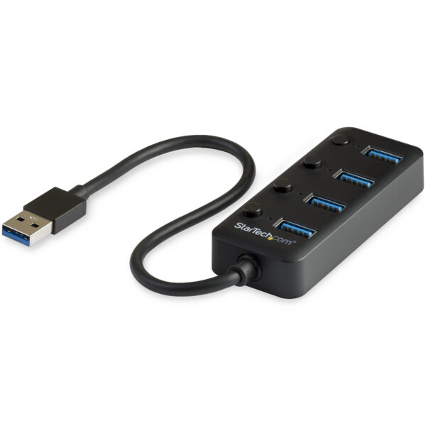 StarTech.com 4 Port USB 3.0 Hub - USB-A naar 4x USB 3.0 Type-A met 1x On/Off Switch per Poort - SuperSpeed USB 3.2 Gen 1 (5Gbps)