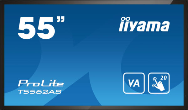 iiyama T5562AS-B1 beeldkrant Interactief flatscreen 138,7 cm (54.6") VA 500 cd/m² 4K Ultra HD Zwart Touchscreen Type processor A